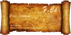 Fai Csaba névjegykártya