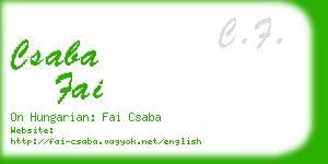 csaba fai business card